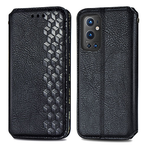 Coque Portefeuille Livre Cuir Etui Clapet S01D pour OnePlus 9 Pro 5G Noir