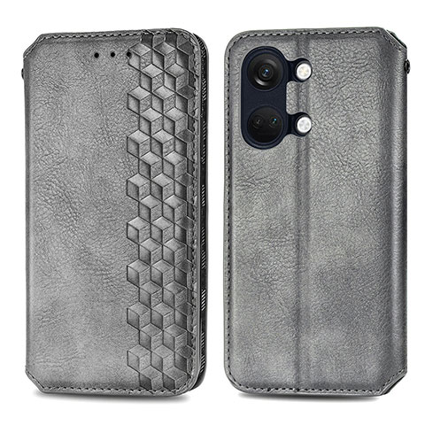 Coque Portefeuille Livre Cuir Etui Clapet S01D pour OnePlus Ace 2V 5G Gris