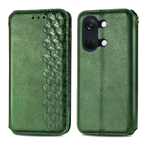 Coque Portefeuille Livre Cuir Etui Clapet S01D pour OnePlus Ace 2V 5G Vert