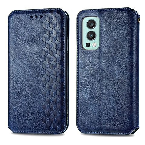 Coque Portefeuille Livre Cuir Etui Clapet S01D pour OnePlus Nord 2 5G Bleu