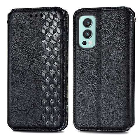 Coque Portefeuille Livre Cuir Etui Clapet S01D pour OnePlus Nord 2 5G Noir