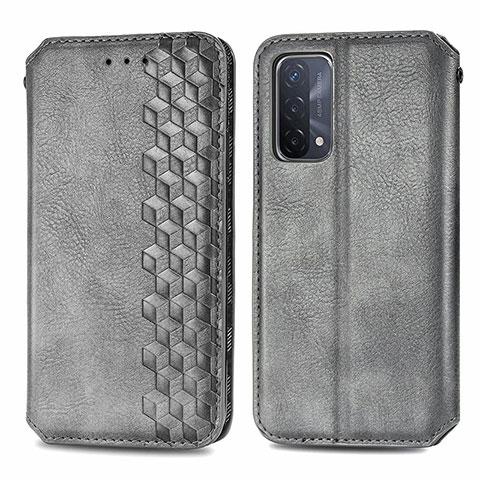 Coque Portefeuille Livre Cuir Etui Clapet S01D pour OnePlus Nord N200 5G Gris