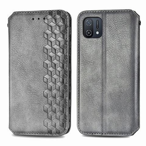 Coque Portefeuille Livre Cuir Etui Clapet S01D pour Oppo A16K Gris