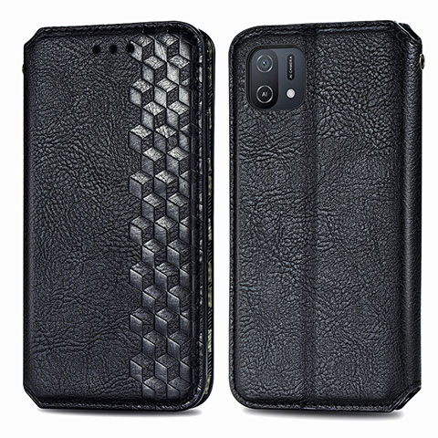 Coque Portefeuille Livre Cuir Etui Clapet S01D pour Oppo A16K Noir