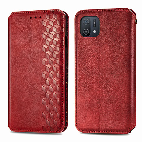 Coque Portefeuille Livre Cuir Etui Clapet S01D pour Oppo A16K Rouge