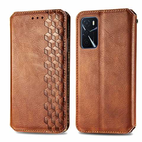 Coque Portefeuille Livre Cuir Etui Clapet S01D pour Oppo A16s Marron