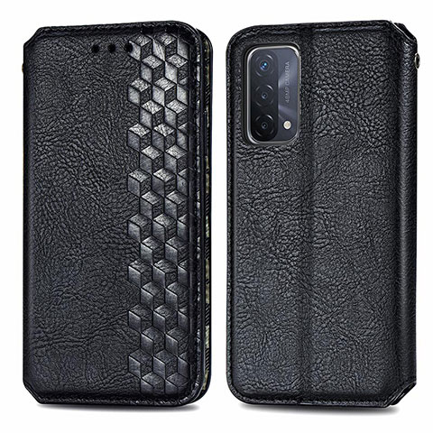 Coque Portefeuille Livre Cuir Etui Clapet S01D pour Oppo A54 5G Noir