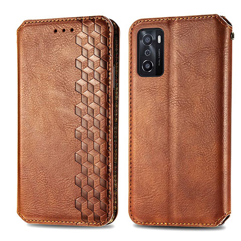 Coque Portefeuille Livre Cuir Etui Clapet S01D pour Oppo A55S 5G Marron