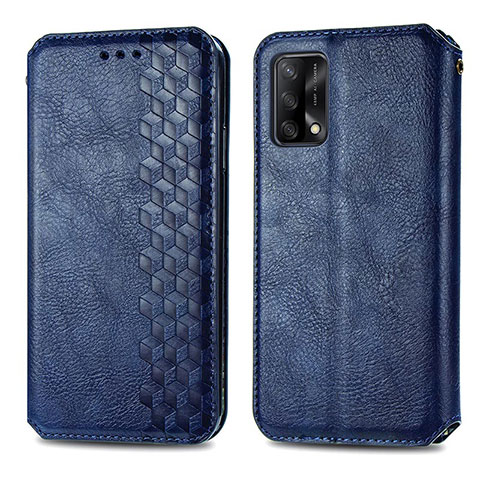 Coque Portefeuille Livre Cuir Etui Clapet S01D pour Oppo A74 4G Bleu