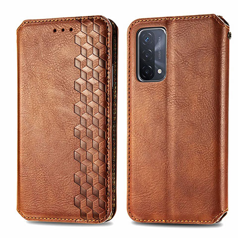 Coque Portefeuille Livre Cuir Etui Clapet S01D pour Oppo A74 5G Marron