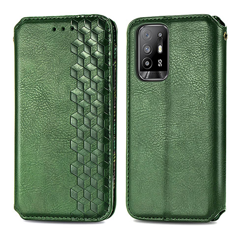 Coque Portefeuille Livre Cuir Etui Clapet S01D pour Oppo A95 5G Vert