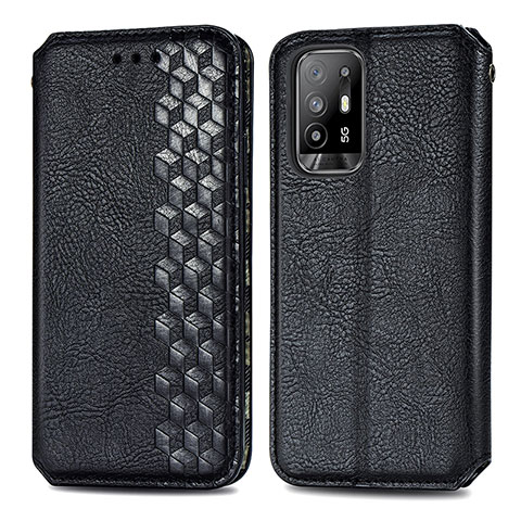 Coque Portefeuille Livre Cuir Etui Clapet S01D pour Oppo F19 Pro+ Plus 5G Noir