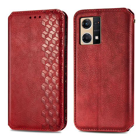 Coque Portefeuille Livre Cuir Etui Clapet S01D pour Oppo F21 Pro 4G Rouge