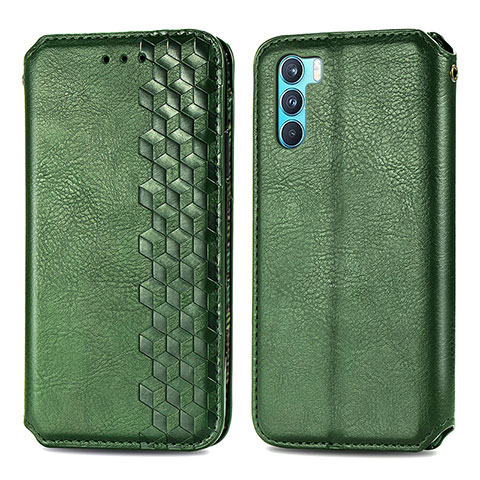 Coque Portefeuille Livre Cuir Etui Clapet S01D pour Oppo K9 Pro 5G Vert