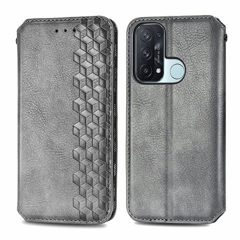 Coque Portefeuille Livre Cuir Etui Clapet S01D pour Oppo Reno5 A Gris