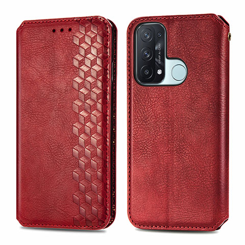 Coque Portefeuille Livre Cuir Etui Clapet S01D pour Oppo Reno5 A Rouge