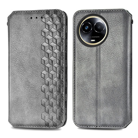 Coque Portefeuille Livre Cuir Etui Clapet S01D pour Realme 11 5G Gris