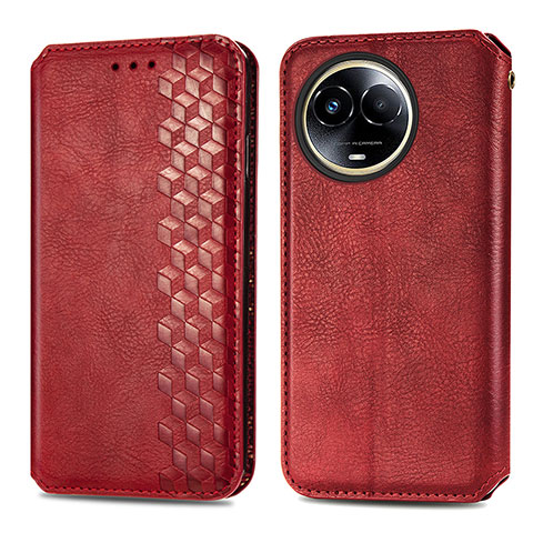 Coque Portefeuille Livre Cuir Etui Clapet S01D pour Realme 11 5G Rouge