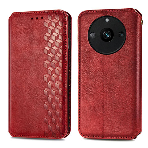 Coque Portefeuille Livre Cuir Etui Clapet S01D pour Realme 11 Pro 5G Rouge