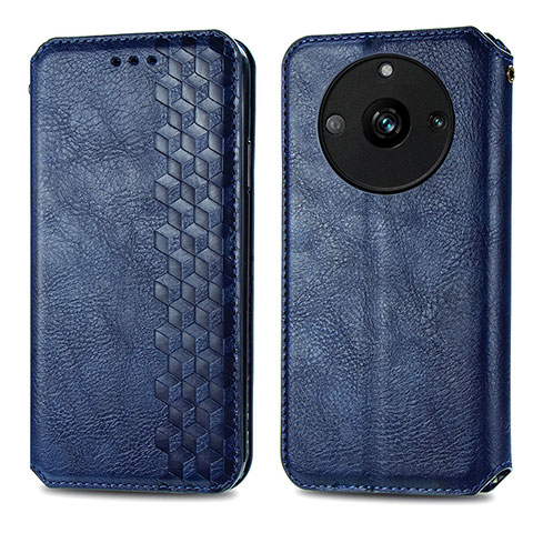 Coque Portefeuille Livre Cuir Etui Clapet S01D pour Realme 11 Pro+ Plus 5G Bleu