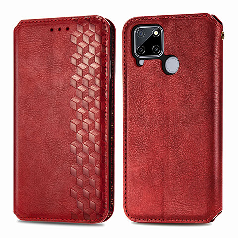 Coque Portefeuille Livre Cuir Etui Clapet S01D pour Realme 7i RMX2193 Rouge