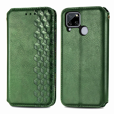 Coque Portefeuille Livre Cuir Etui Clapet S01D pour Realme 7i RMX2193 Vert