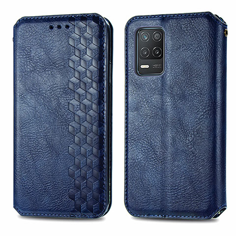 Coque Portefeuille Livre Cuir Etui Clapet S01D pour Realme 8 5G Bleu