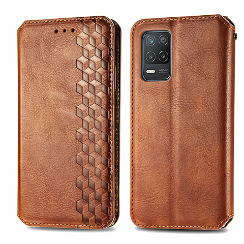 Coque Portefeuille Livre Cuir Etui Clapet S01D pour Realme 8 5G Marron