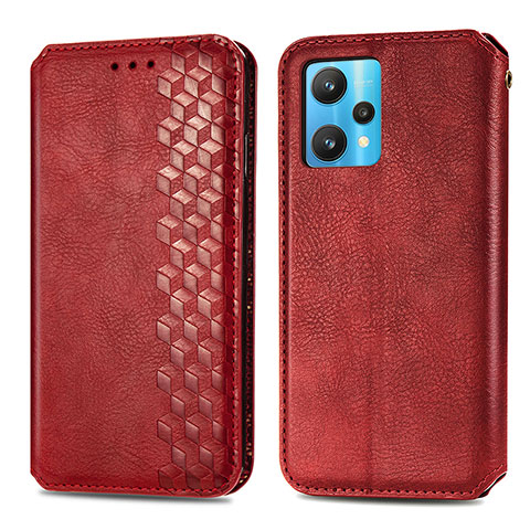 Coque Portefeuille Livre Cuir Etui Clapet S01D pour Realme 9 4G Rouge