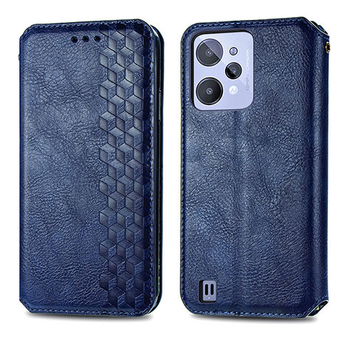 Coque Portefeuille Livre Cuir Etui Clapet S01D pour Realme C31 Bleu