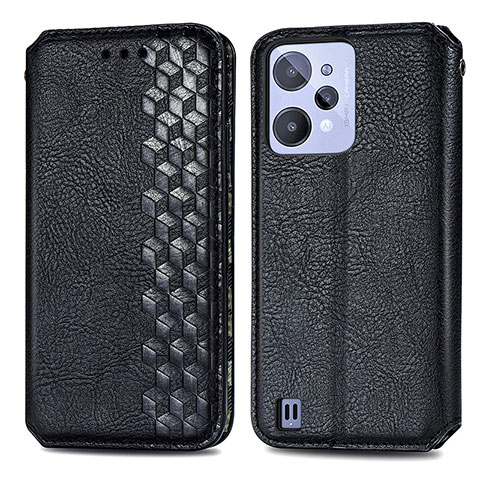 Coque Portefeuille Livre Cuir Etui Clapet S01D pour Realme C31 Noir