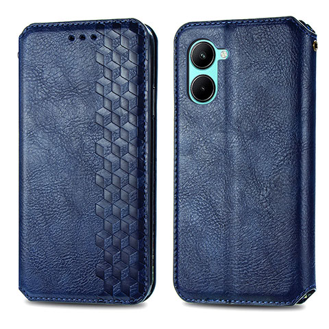 Coque Portefeuille Livre Cuir Etui Clapet S01D pour Realme C33 (2023) Bleu