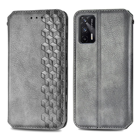 Coque Portefeuille Livre Cuir Etui Clapet S01D pour Realme GT 5G Gris