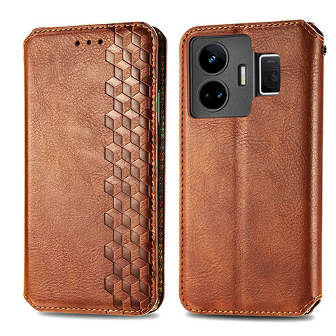 Coque Portefeuille Livre Cuir Etui Clapet S01D pour Realme GT Neo5 5G Marron