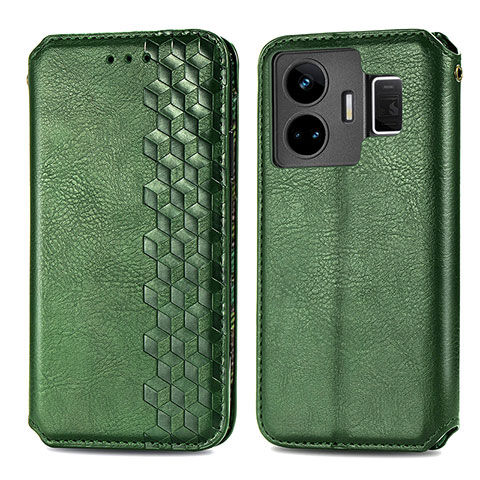 Coque Portefeuille Livre Cuir Etui Clapet S01D pour Realme GT Neo6 5G Vert