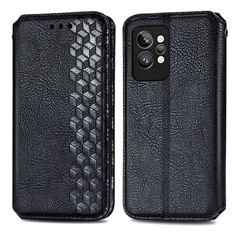 Coque Portefeuille Livre Cuir Etui Clapet S01D pour Realme GT2 Pro 5G Noir