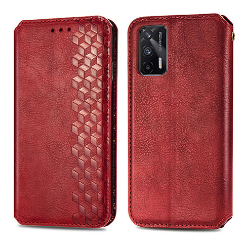 Coque Portefeuille Livre Cuir Etui Clapet S01D pour Realme Q3 Pro 5G Rouge