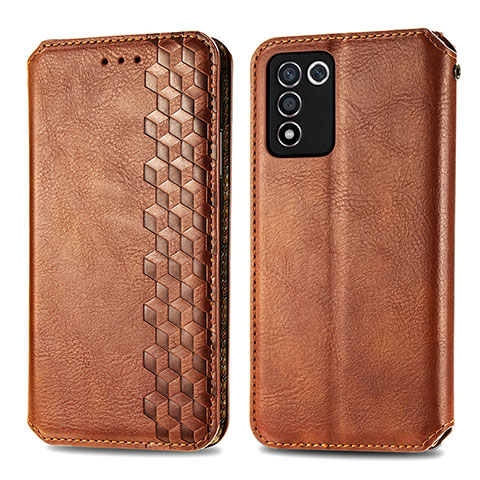 Coque Portefeuille Livre Cuir Etui Clapet S01D pour Realme Q3t 5G Marron