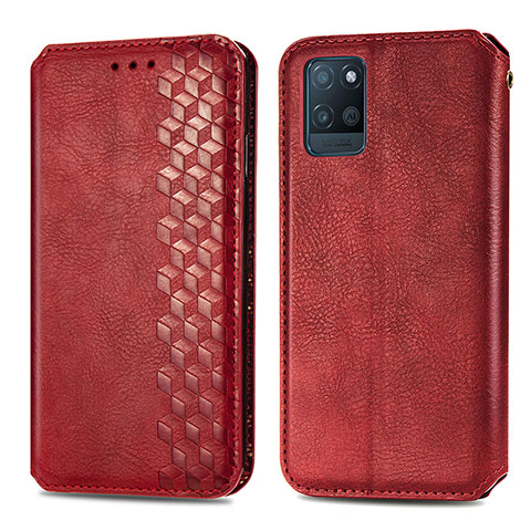 Coque Portefeuille Livre Cuir Etui Clapet S01D pour Realme V11 5G Rouge