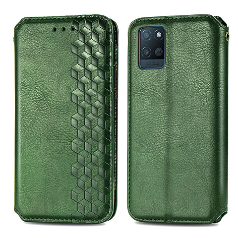 Coque Portefeuille Livre Cuir Etui Clapet S01D pour Realme V11s 5G Vert