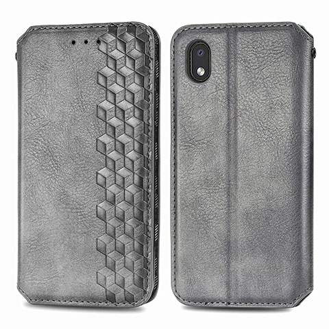 Coque Portefeuille Livre Cuir Etui Clapet S01D pour Samsung Galaxy A01 Core Gris