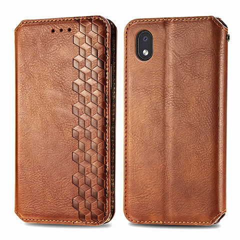 Coque Portefeuille Livre Cuir Etui Clapet S01D pour Samsung Galaxy A01 Core Marron