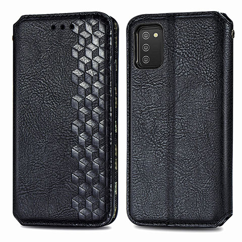 Coque Portefeuille Livre Cuir Etui Clapet S01D pour Samsung Galaxy A02s Noir