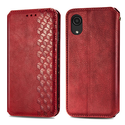 Coque Portefeuille Livre Cuir Etui Clapet S01D pour Samsung Galaxy A03 Core Rouge