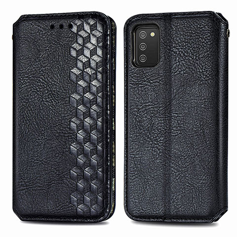 Coque Portefeuille Livre Cuir Etui Clapet S01D pour Samsung Galaxy A03s Noir