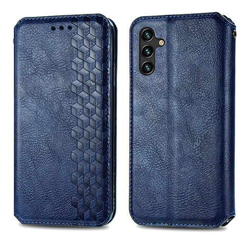 Coque Portefeuille Livre Cuir Etui Clapet S01D pour Samsung Galaxy A04s Bleu