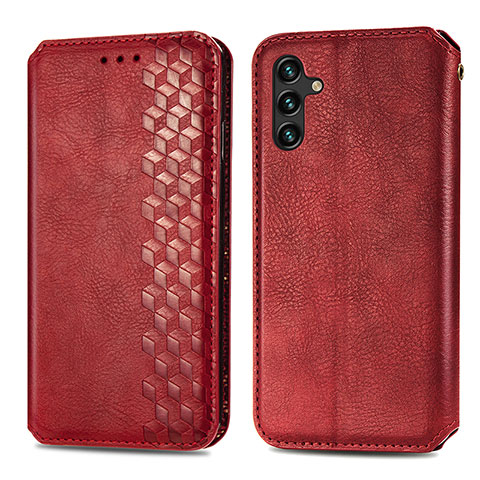 Coque Portefeuille Livre Cuir Etui Clapet S01D pour Samsung Galaxy A04s Rouge