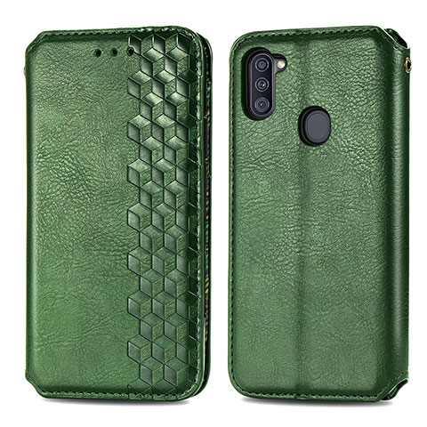 Coque Portefeuille Livre Cuir Etui Clapet S01D pour Samsung Galaxy A11 Vert