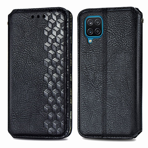 Coque Portefeuille Livre Cuir Etui Clapet S01D pour Samsung Galaxy A12 5G Noir