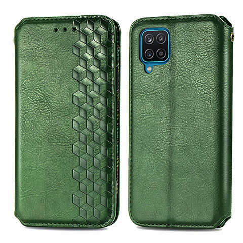 Coque Portefeuille Livre Cuir Etui Clapet S01D pour Samsung Galaxy A12 5G Vert